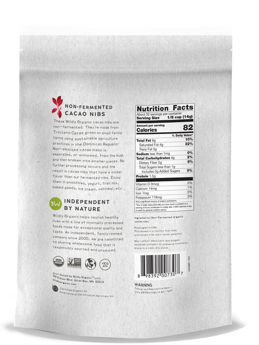 Non-Fermented Cacao Nibs | Organic