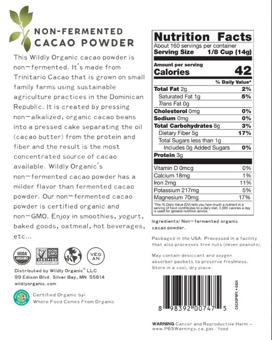 Non-Fermented Cacao Powder | Organic