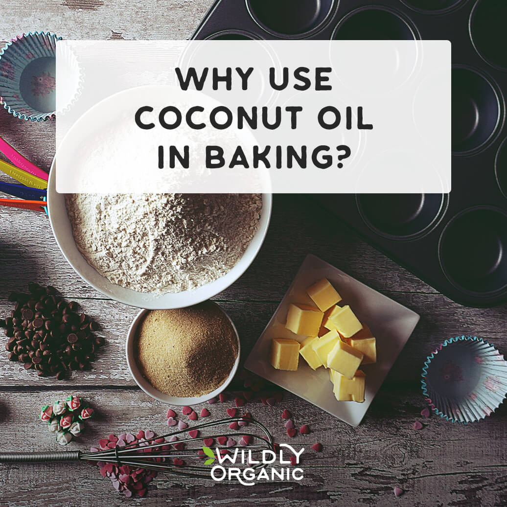 tools and ingredients for baking with coconut oil