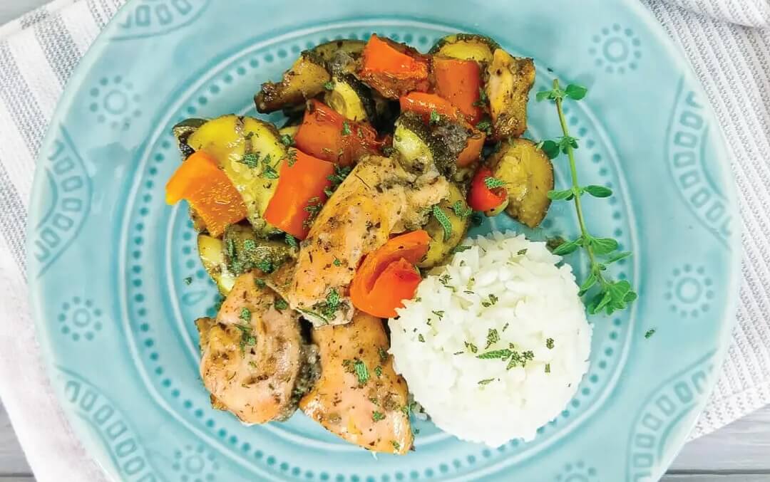 Keto Italian Chicken and Veggie One-Pan Dinner by Wildly Organic