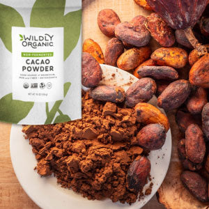 Non-fermented cacao powder and package