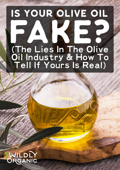 Organic extra virgin olive oil in a glass bottle
