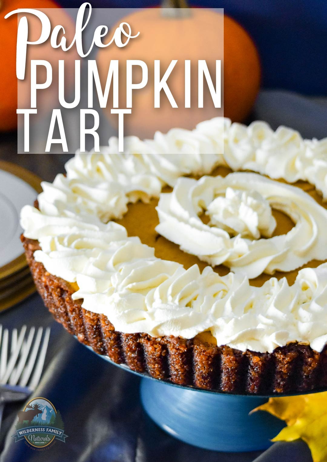 Paleo Pumpkin Tart with holiday spices, grain-free, gluten-free, dairy-free—delicious and healthy holiday dessert!