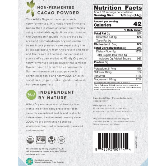 Non-Fermented Cacao Powder | Organic