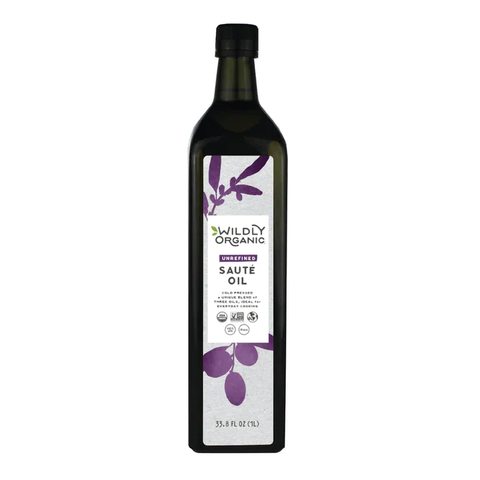 A dark bottle of Wildly Organic’s Saute Oil